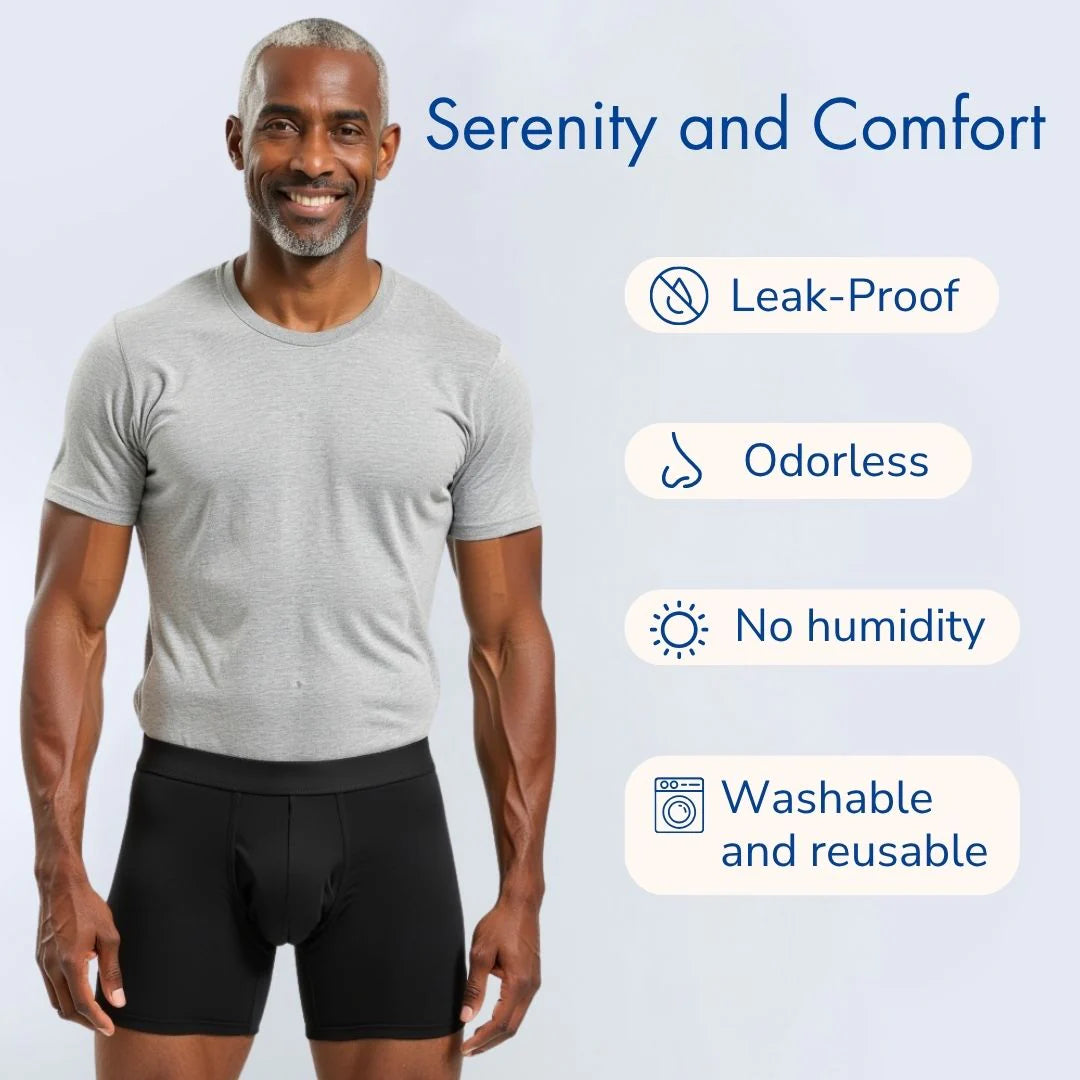 Men's Absorbent Incontinence Boxer Briefs